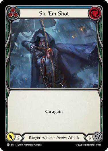 Sic Em Shot Blue () #SEA119 Common (Lightly Played) High Seas Flesh and Blood TCG: 2025