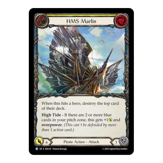 HMS Marlin () #SEA136 Rare (Lightly Played) High Seas Flesh and Blood TCG: 2025