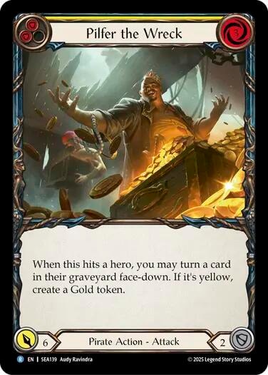 Pilfer the Wreck (Yellow) () #SEA139 Rare (Lightly Played) High Seas Flesh and Blood TCG: 2025