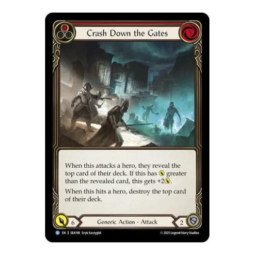 Crash Down the Gates (Red) () #SEA198 Rare (Lightly Played) High Seas Flesh and Blood TCG: 2025