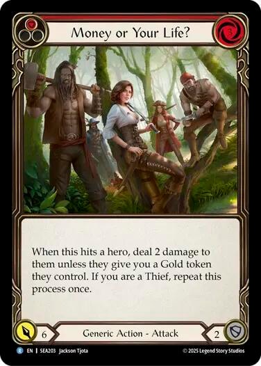 Money or Your Life? (Red) () #SEA203 Rare (Lightly Played) High Seas Flesh and Blood TCG: 2025