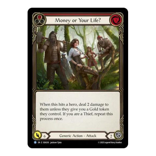 Money or Your Life? (Red) () #SEA203 Rare (Lightly Played) High Seas Flesh and Blood TCG: 2025