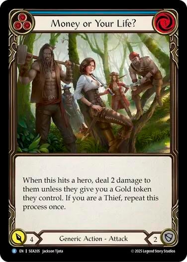 Money or Your Life? (Blue) () #SEA205 Rare High Seas Flesh and Blood TCG: 2025