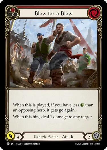 Blow for a Blow () #SEA216 Common (Lightly Played) High Seas Flesh and Blood TCG: 2025