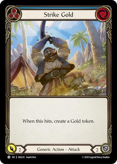 Strike Gold Blue () #SEA231 Common (Lightly Played) High Seas Flesh and Blood TCG: 2025