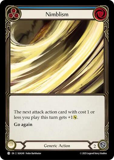 Nimblism Blue () #SEA240 Common (Lightly Played) High Seas Flesh and Blood TCG: 2025