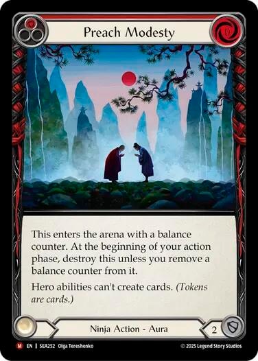 Preach Modesty () #SEA252 Majestic (Lightly Played) High Seas Flesh and Blood TCG: 2025