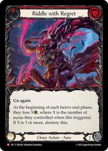 Riddle with Regret () #SEA256 Majestic (Lightly Played) High Seas Flesh and Blood TCG: 2025