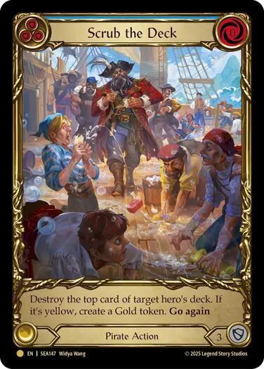 Scrub the Deck Treasure () #SEA147 Pirate Booty (Cold Foil Near Mint) High Seas Flesh & Blood TCG: 2025