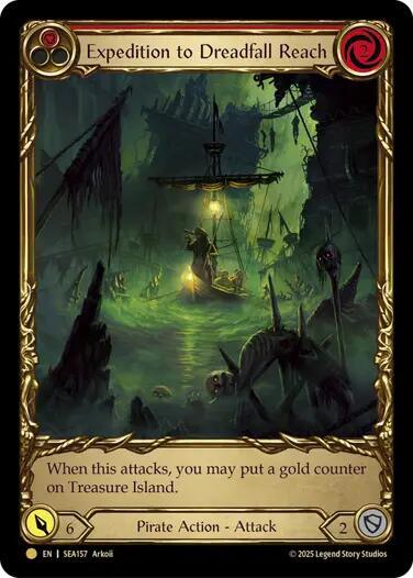 Expedition to Dreadfall Reach Treasure () #SEA157 Pirate Booty (Cold Foil Near Mint) High Seas Flesh and Blood TCG: 2025
