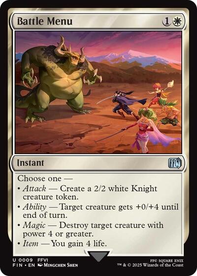 Battle Menu (FIN) #9 Uncommon FINAL FANTASY Magic: The Gathering: 2025