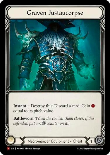 Graven Justaucorpse () #AGB005 Majestic (Rainbow Foil Near Mint) Armory Deck: Gravy Bones Flesh and Blood TCG: 2025