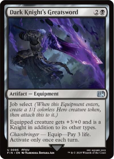 Dark Knights Greatsword (FIN) #95 Uncommon (Lightly Played) FINAL FANTASY Magic: The Gathering: 2025