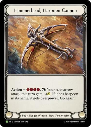 Hammerhead Harpoon Cannon (GEM) #GEM038 Promo (Cold Foil Near Mint) GEM Pack 2 Flesh and Blood TCG: 2025