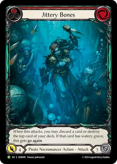 Jittery Bones (Red) (GEM) #GEM049 Promo GEM Pack 2 Flesh and Blood TCG: 2025