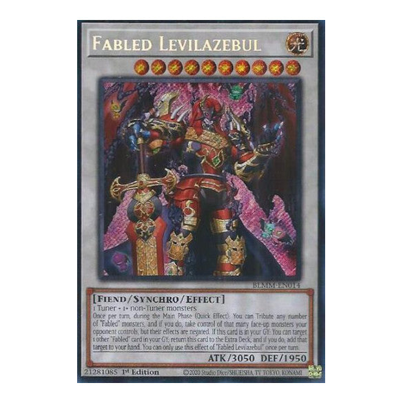 Fabled Levilazebul (BLMM) #BLMM-EN014 Secret Rare (1st Edition Near Mint) Battles of Legend: Monster Mayhem YuGiOh: 2025