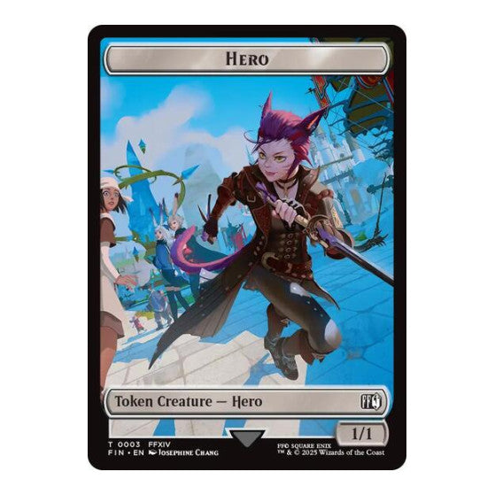 Hero (0003) // Treasure (0023) Double-Sided Token (FIN) #3 // 23 Token (Foil Lightly Played) FINAL FANTASY Magic: The Gathering: 2025