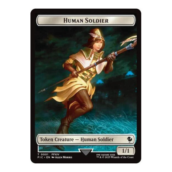 Human Soldier Hero 0008 Double Sided Token (FIC) #1 // 8 Token (Lightly Played) Commander: FINAL FANTASY Magic: The Gathering: 2025