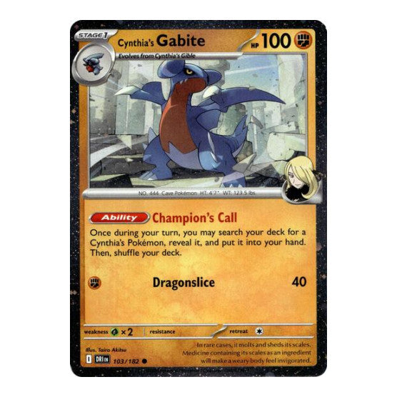 Cynthia's Gabite (Cosmos Holo) (MCAP) #103/182 Common (Holofoil Near Mint) Miscellaneous Cards & Products Pokemon: 2026