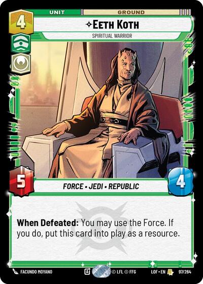 Eeth Koth Spiritual Warrior (LOF) #097/264 Rare (Near Mint) Legends of the Force Star Wars: Unlimited: 2025