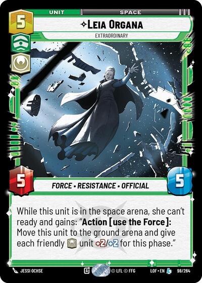 Leia Organa Extraordinary (LOF) #098/264 Legendary (Lightly Played) Legends of the Force Star Wars: Unlimited: 2025