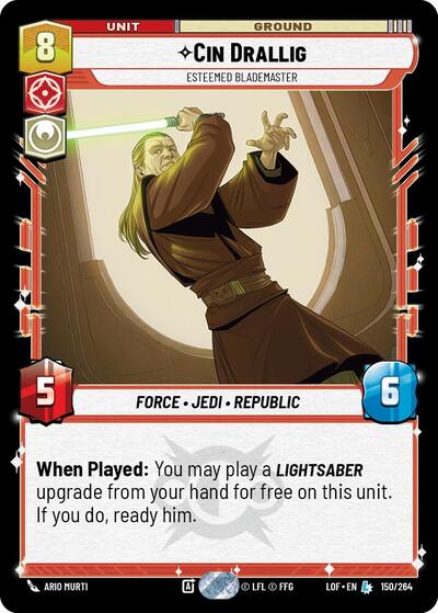 Cin Drallig Esteemed Blademaster (LOF) #150/264 Legendary (Near Mint) Legends of the Force Star Wars: Unlimited: 2025