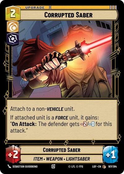 Corrupted Saber (LOF) #187/264 Common (Near Mint) Legends of the Force Star Wars: Unlimited: 2025