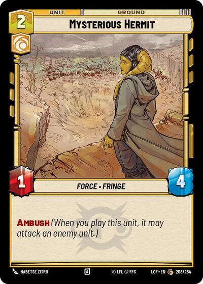 Mysterious Hermit (LOF) #208/264 Common (Near Mint) Legends of the Force Star Wars: Unlimited: 2025