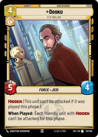 Dooku It Is Too Late (LOF) #211/264 Uncommon (Near Mint) Legends of the Force Star Wars: Unlimited: 2025