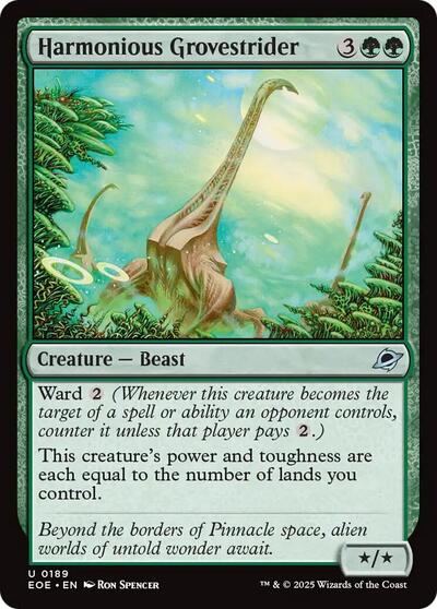 2025 Magic: Edge of Eternities (EOE) - Harmonious Grovestrider (#189, Uncommon)