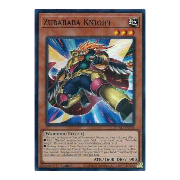 Zubababa Knight (DUAD) #DUAD-EN001 Super Rare (1st Edition Near Mint) Duelist's Advance YuGiOh: 2025