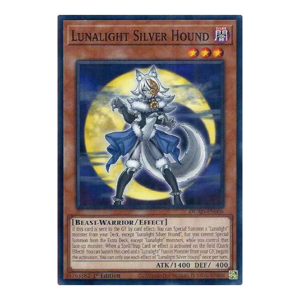 Lunalight Silver Hound (DUAD) #DUAD-EN006 Common / Short Print (1st Edition Near Mint) Duelist's Advance YuGiOh: 2025