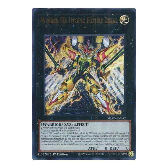 Number F0: Utopic Future Zexal (DUAD) #DUAD-EN042 Ultra Rare (1st Edition Near Mint) Duelist's Advance YuGiOh: 2025