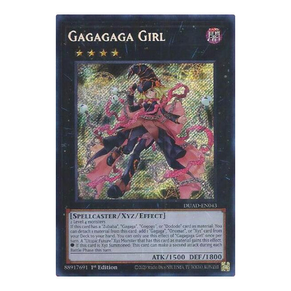 Gagagaga Girl (DUAD) #DUAD-EN043 Secret Rare (1st Edition Near Mint) Duelist's Advance YuGiOh: 2025