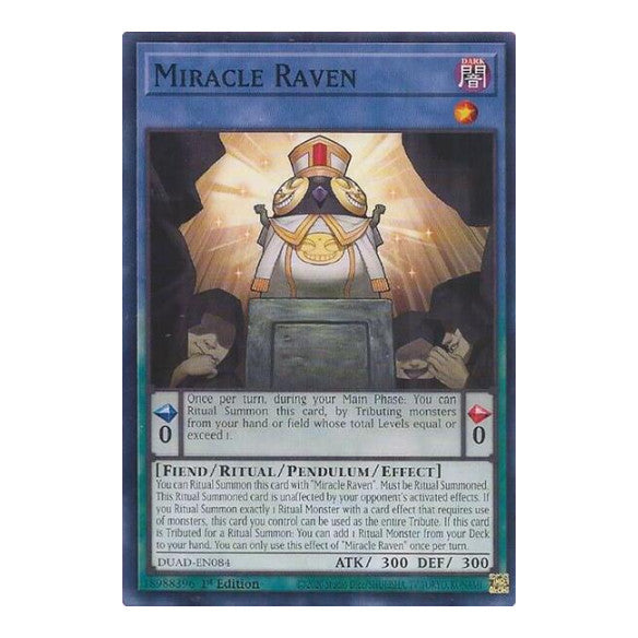 Miracle Raven (DUAD) #DUAD-EN084 Common / Short Print (1st Edition Near Mint) Duelist's Advance YuGiOh: 2025