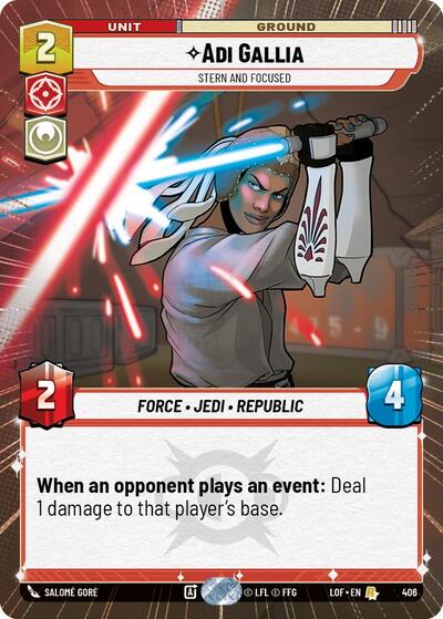 Adi Gallia Stern and Focused Hyperspace (LOF) #406 Rare (Near Mint) Legends of the Force Star Wars: Unlimited: 2025