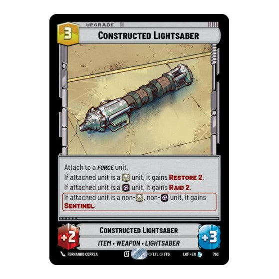 Constructed Lightsaber (Foil) (LOF) #763 Legendary (Foil Near Mint) Legends of the Force Star Wars: Unlimited: 2025
