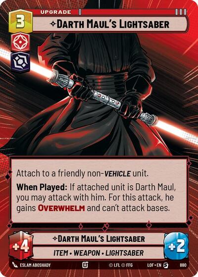 Darth Mauls Lightsaber Hyperspace Foil (LOF) #880 Special (Foil Near Mint) Legends of the Force Star Wars: Unlimited: 2025