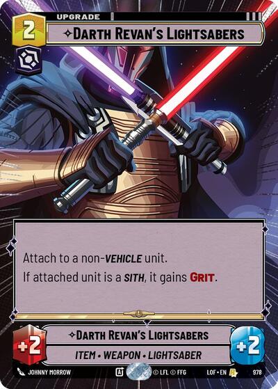 Darth Revans Lightsabers Hyperspace Foil (LOF) #978 Rare (Foil Near Mint) Legends of the Force Star Wars: Unlimited: 2025