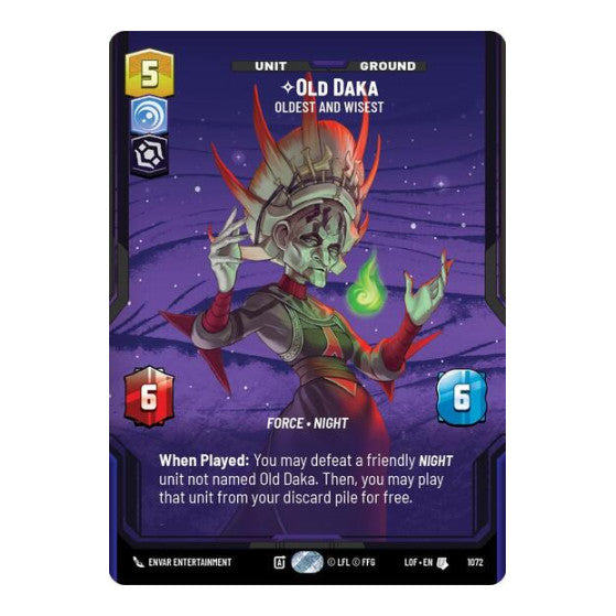 Old Daka - Oldest and Wisest (Prestige Foil) (LOF) #1072 Uncommon (Foil Near Mint) Legends of the Force Star Wars: Unlimited: 2025