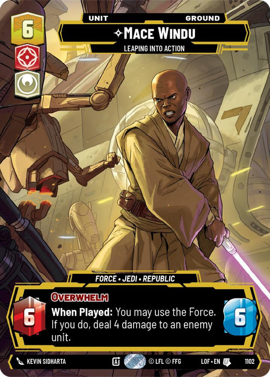 Mace Windu - Leaping into Action (Prestige Foil)