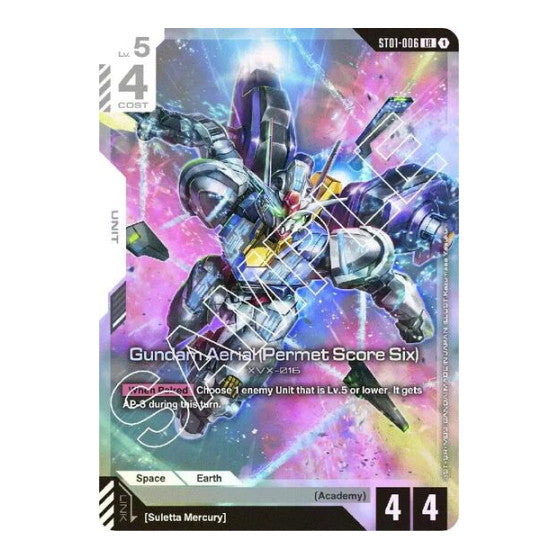 Gundam Aerial (Permet Score Six) (ST01) #ST01-006 LR (Holofoil Lightly Played) Starter Deck 01: Heroic Beginnings Gundam Card Game: 2025