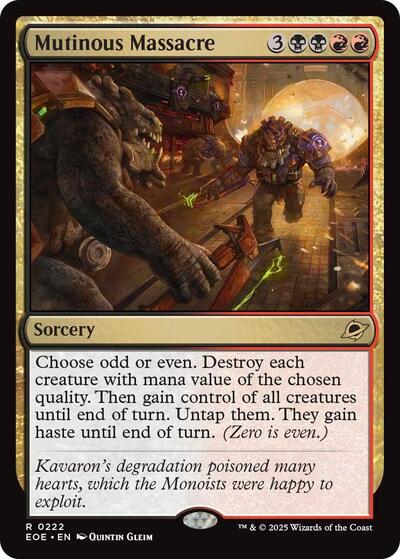 2025 Magic: Edge of Eternities (EOE) - Mutinous Massacre (#222, Rare) (, Near Mint)