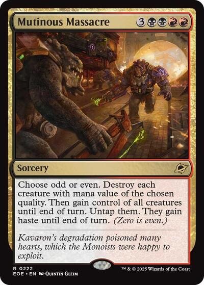 Mutinous Massacre (EOE) #222 Rare Edge of Eternities Magic: The Gathering: 2025