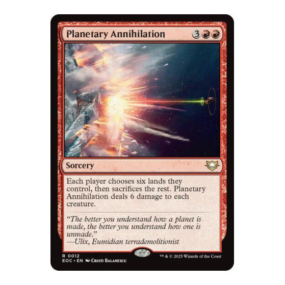 Planetary Annihilation (EOC) #12 Rare (Lightly Played) Commander: Edge of Eternities Magic: The Gathering: 2025