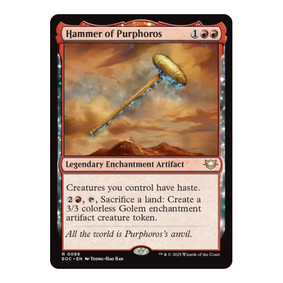 Hammer of Purphoros (EOC) #88 Rare (Lightly Played) Commander: Edge of Eternities Magic: The Gathering: 2025