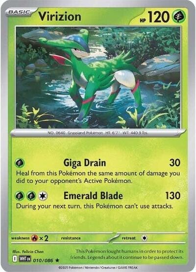 Virizion (WHT) #010/086 Rare (Holofoil Near Mint) SV: White Flare Pokemon: 2025