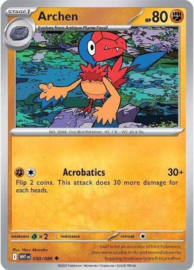 Archen (WHT) #050/086 Uncommon (Near Mint) SV: White Flare Pokemon: 2025