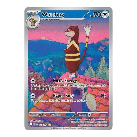 Watchog - 153/086 (WHT) #153/086 Illustration Rare (Holofoil Near Mint) SV: White Flare Pokemon: 2025