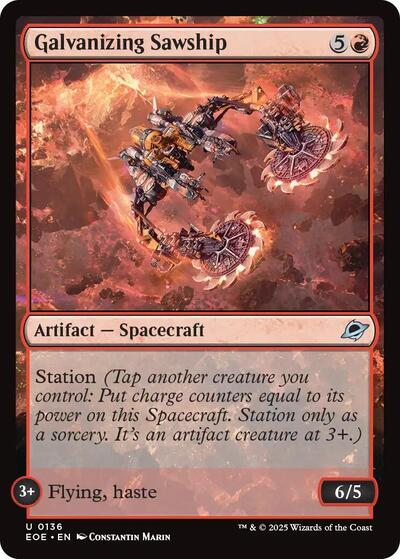 2025 Magic: Edge of Eternities (EOE) - Galvanizing Sawship (#136, Uncommon) (Lightly Played)